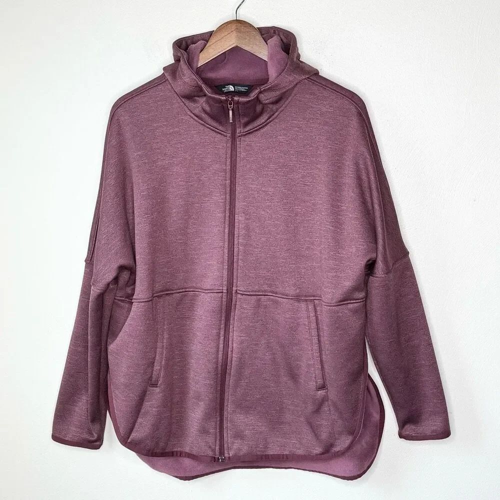 The North Face Women Cozy Slacker Burgundy Full Zip Jacket Hoodie - US Women’s L